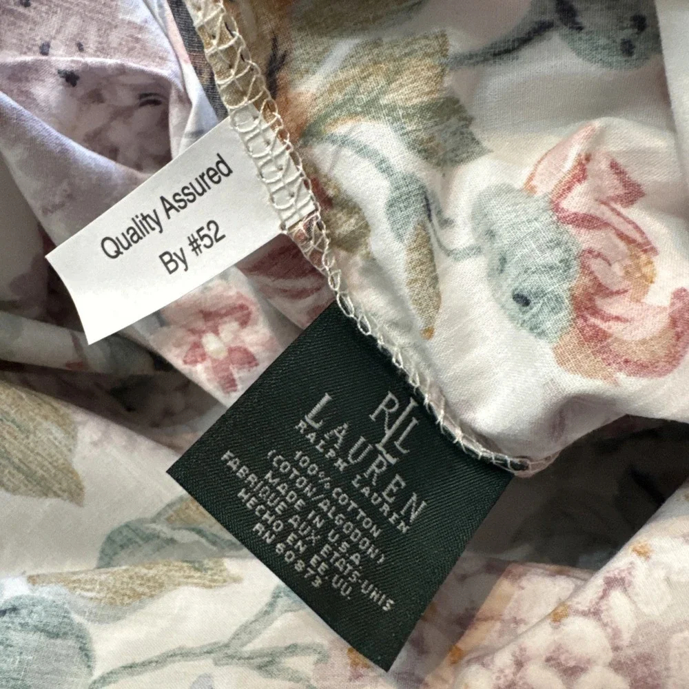 Ralph Lauren Allison Pillow Sham Pillowcase Floral STANDARD Ruffle Pink Floral